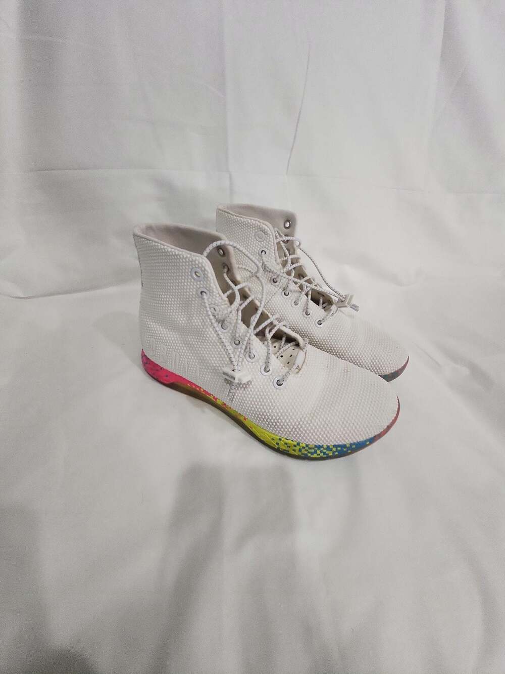 NOBULL White Neon Glitch High-Top Trainers